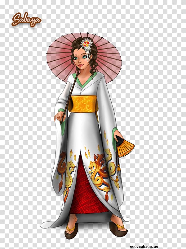 Cartoon Costume design Geisha, YEMENI transparent background PNG clipart