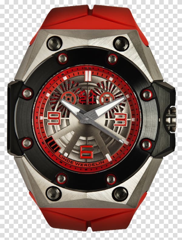 Watch strap Titanium Red Linde Werdelin, watch transparent background PNG clipart