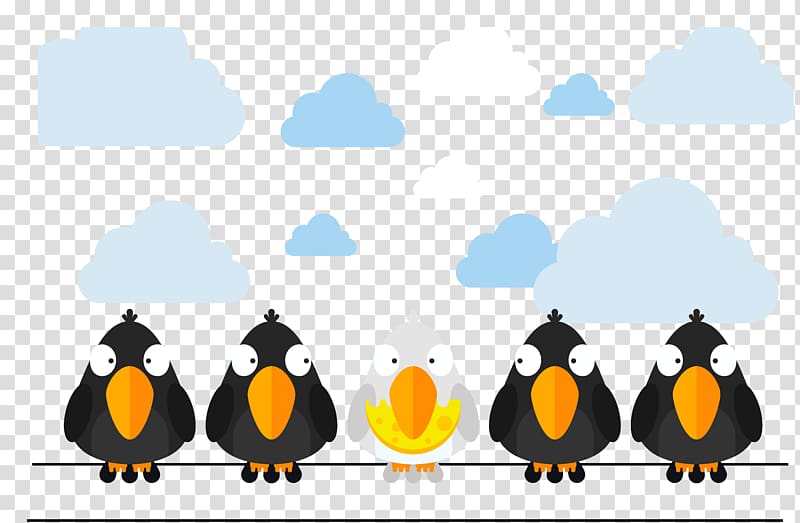Illustration, The bird on the wire transparent background PNG clipart