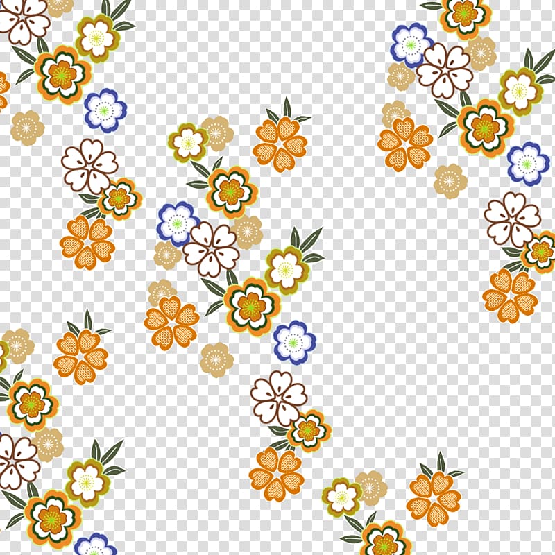 Floral design , Japanese yellow flower pattern transparent background PNG clipart