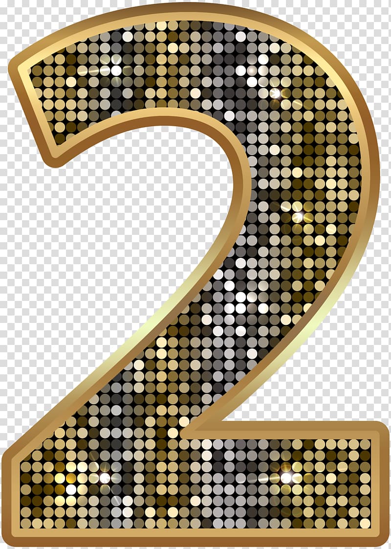 number 2 , Cartoon , Number Two Deco Gold transparent background PNG clipart