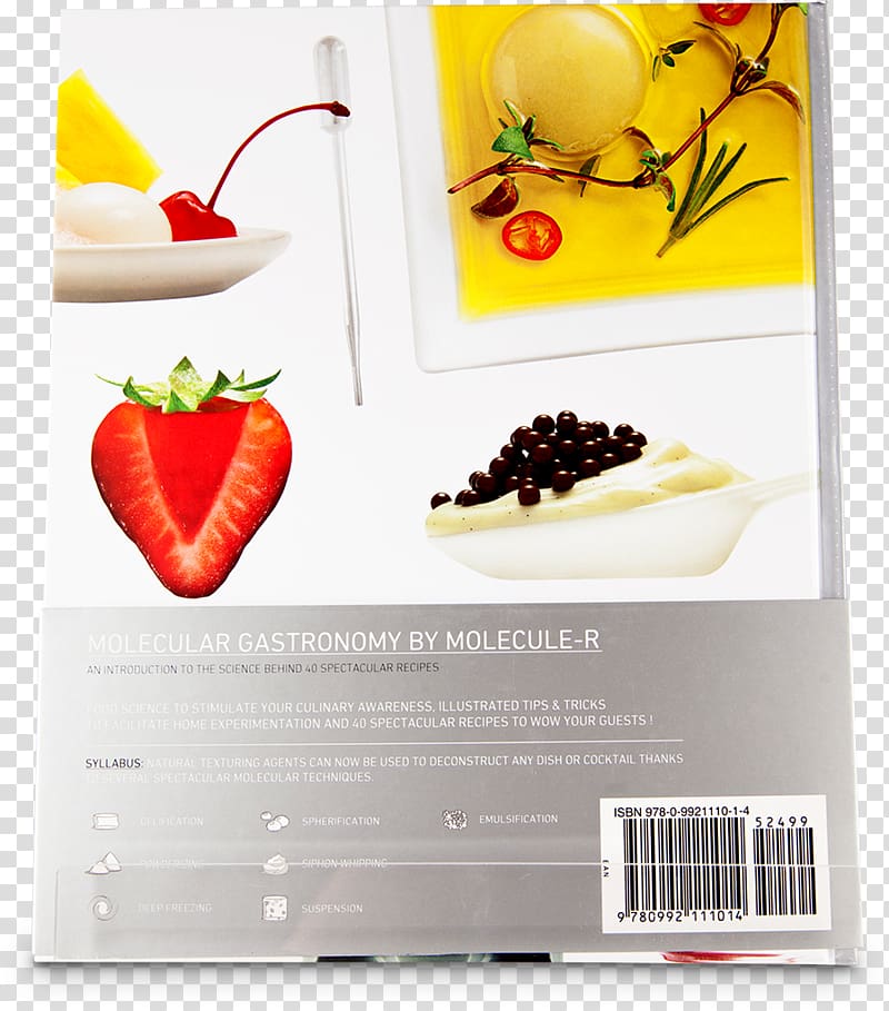 Molecular Gastronomy By Molecule-R: An Introduction to the Science Behind 40 Spectacular Recipes Cuisine Cocktail, physics cover book transparent background PNG clipart