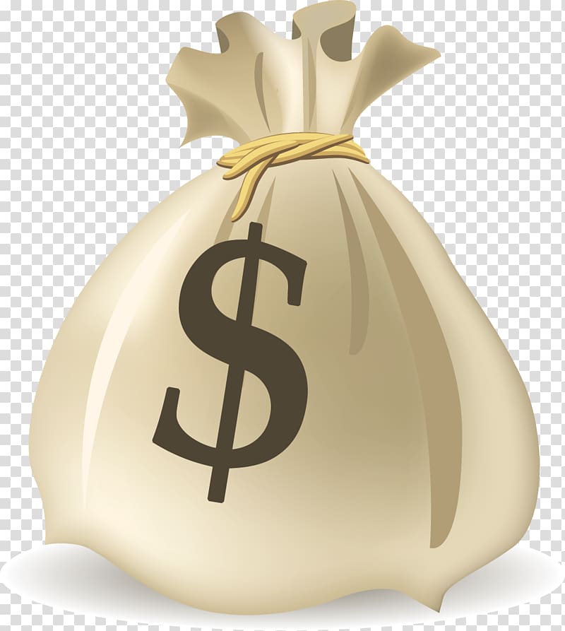 White money bag illustration, Money bag Bank, money bag transparent  background PNG clipart