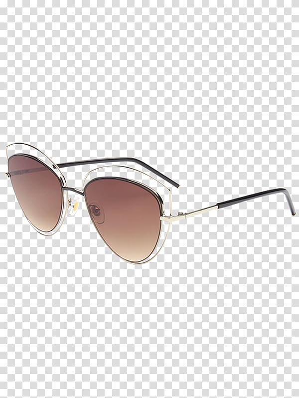 Sunglasses Cat eye glasses T-shirt Ray-Ban, hollowed out railing style transparent background PNG clipart