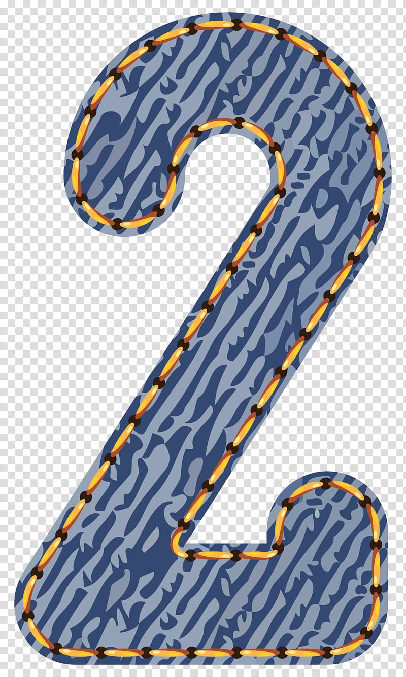 number 2 text overlay, Number , Jeans Number Two transparent background PNG clipart