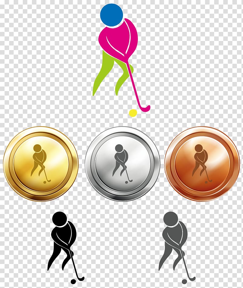 Sport Gold medal Illustration, Golf and Sports Yellow Gold Medals transparent background PNG clipart