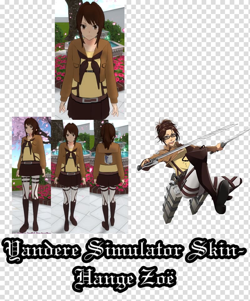 Yandere Simulator Attack on Titan Hange Zoe Character, Long-sleeved transparent background PNG clipart