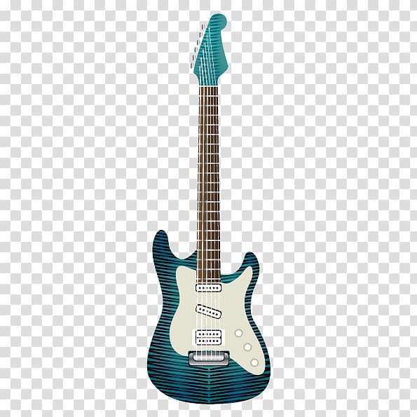 Bass guitar Fender Stratocaster Electric guitar, painted electric guitar transparent background PNG clipart