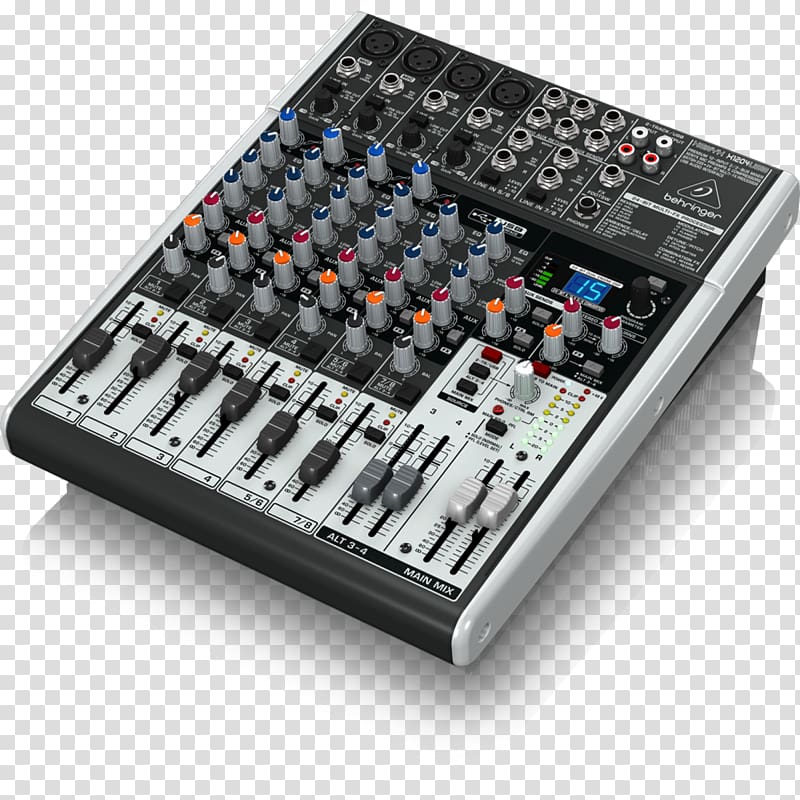 Microphone Audio Mixers Behringer Xenyx X1622USB Behringer Xenyx X1204USB, usb recorder mixer transparent background PNG clipart