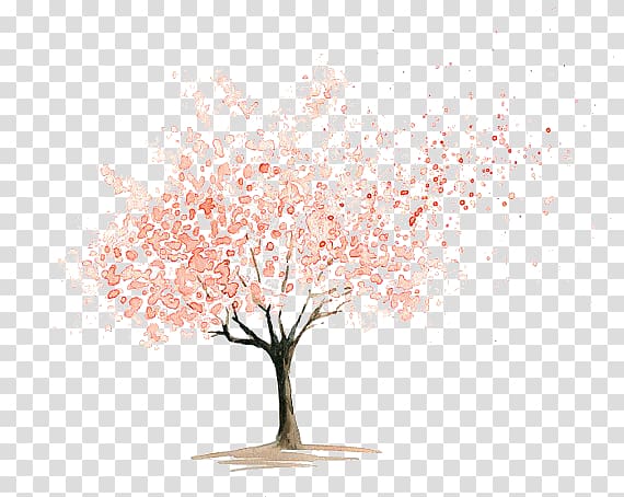 Flower Drawings Watercolor painting Cherry blossom Art, cherry blossom transparent background PNG clipart
