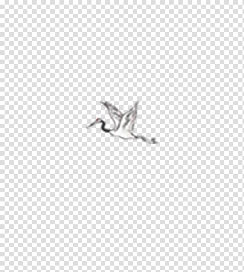 Black and white Pocket Pattern, Flying Crane transparent background PNG clipart