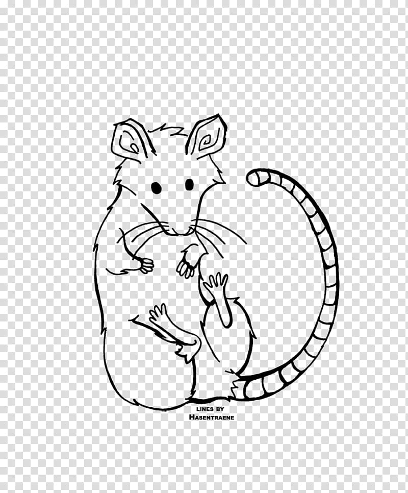 Line art Drawing Cartoon, Rat & Mouse transparent background PNG clipart