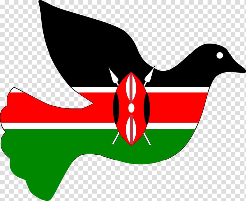 Flag of Kenya Peace Doves as symbols , diver transparent background PNG clipart