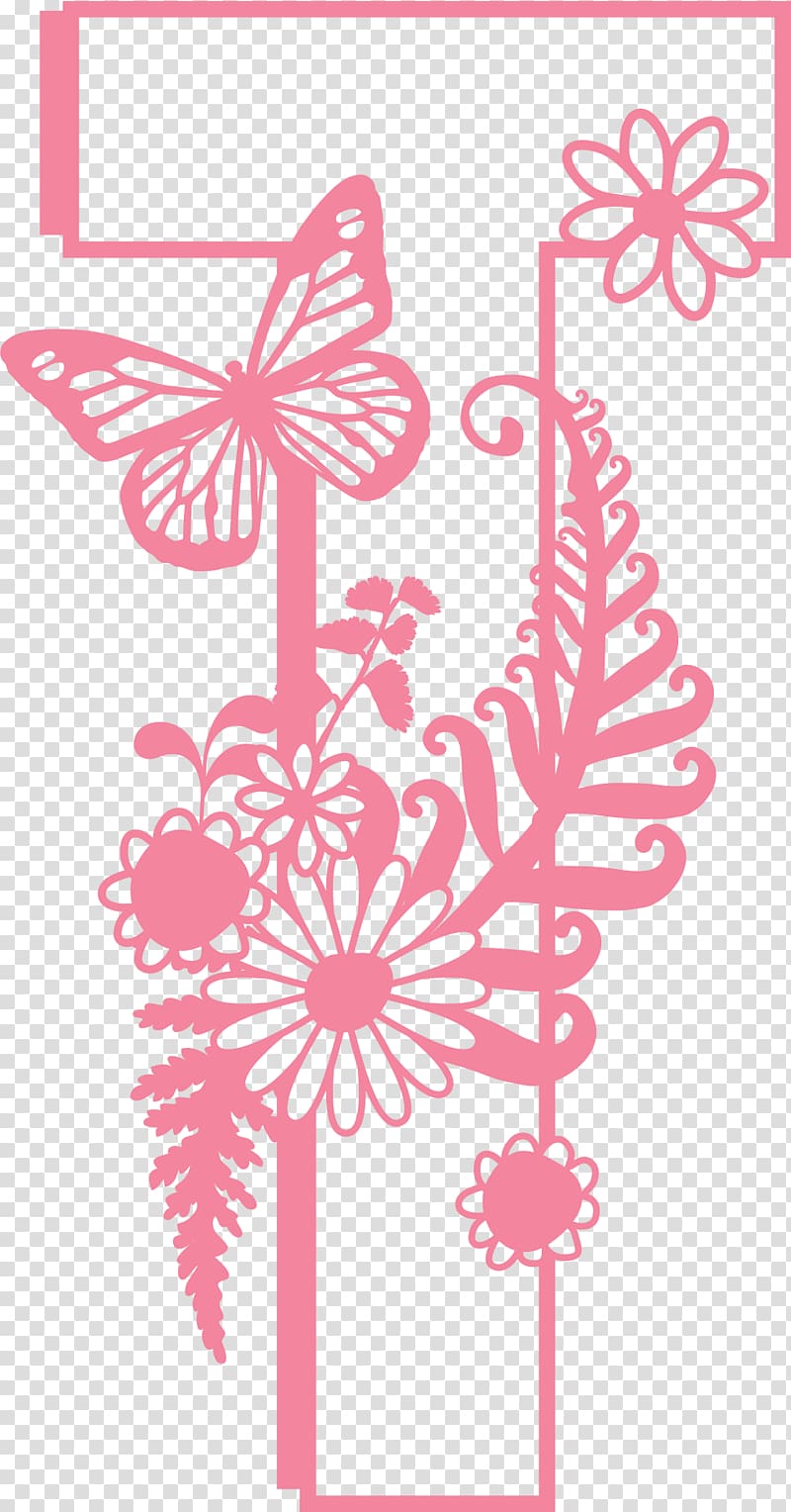 Floral design Letter Alphabet, letter t transparent background PNG clipart