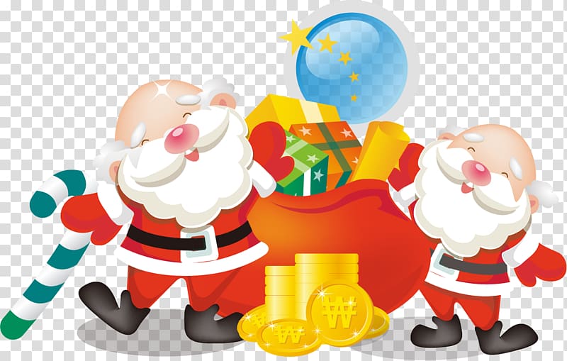 Santa Claus Gift Christmas Computer Icons Bag, Santa Claus material Promotions transparent background PNG clipart