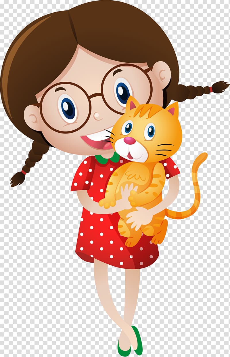 Cat Kitten , girl illustration transparent background PNG clipart