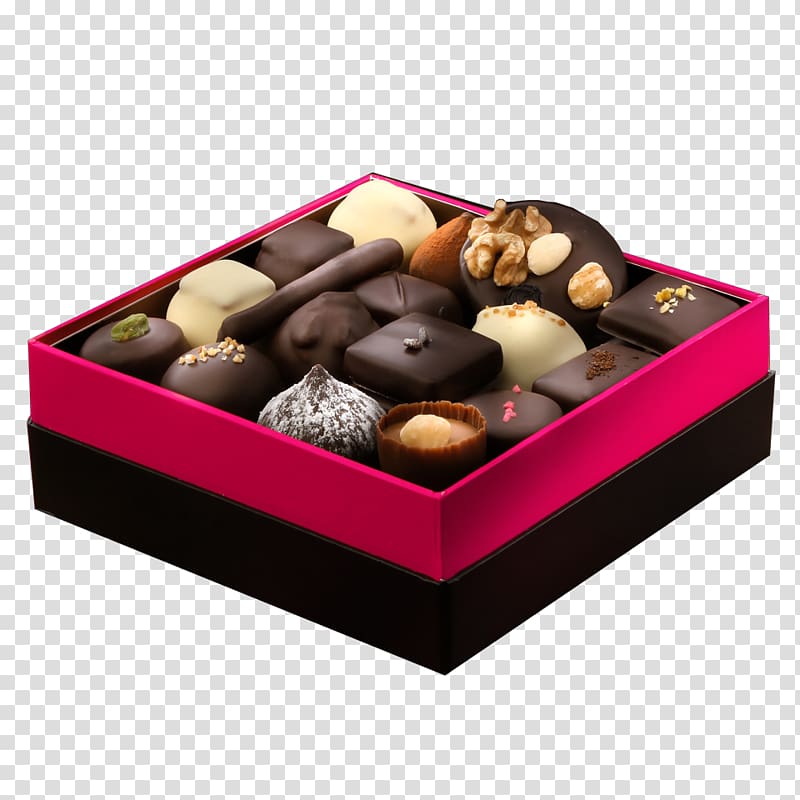 Chocolate truffle Praline Box Candy, chocolate transparent background PNG clipart