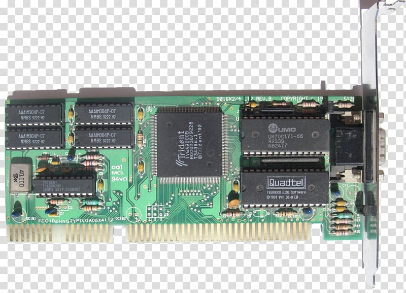 Graphics Cards & Video Adapters Video Graphics Array Industry Standard Architecture Motherboard Trident Microsystems, video transparent background PNG clipart