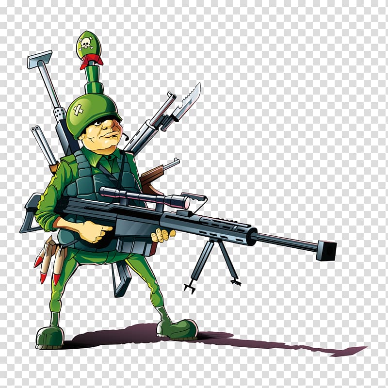 Cartoon Illustration, Duan Zhaoqiang cartoon soldier transparent background PNG clipart