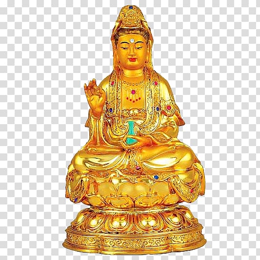 Golden Buddha Daibutsu Guanyin Buddharupa Bodhisattva, Golden Buddha Guanyin transparent background PNG clipart