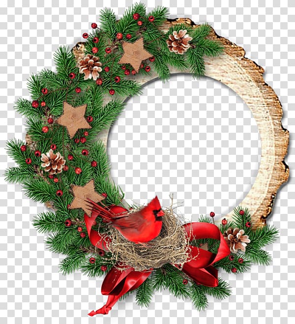 Wreath Christmas ornament, christmas transparent background PNG clipart