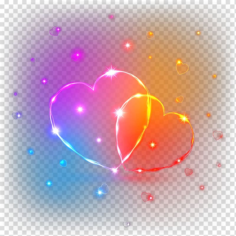 red, yellow, and pink heart illustration, Light Illustration, Glare transparent background PNG clipart