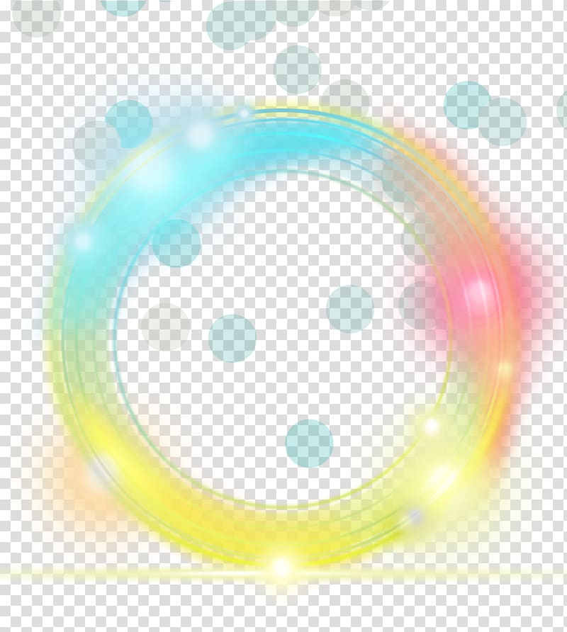 Light Yellow Euclidean , Yellow simple light circle effect element, round yellow, blue, and orange transparent background PNG clipart