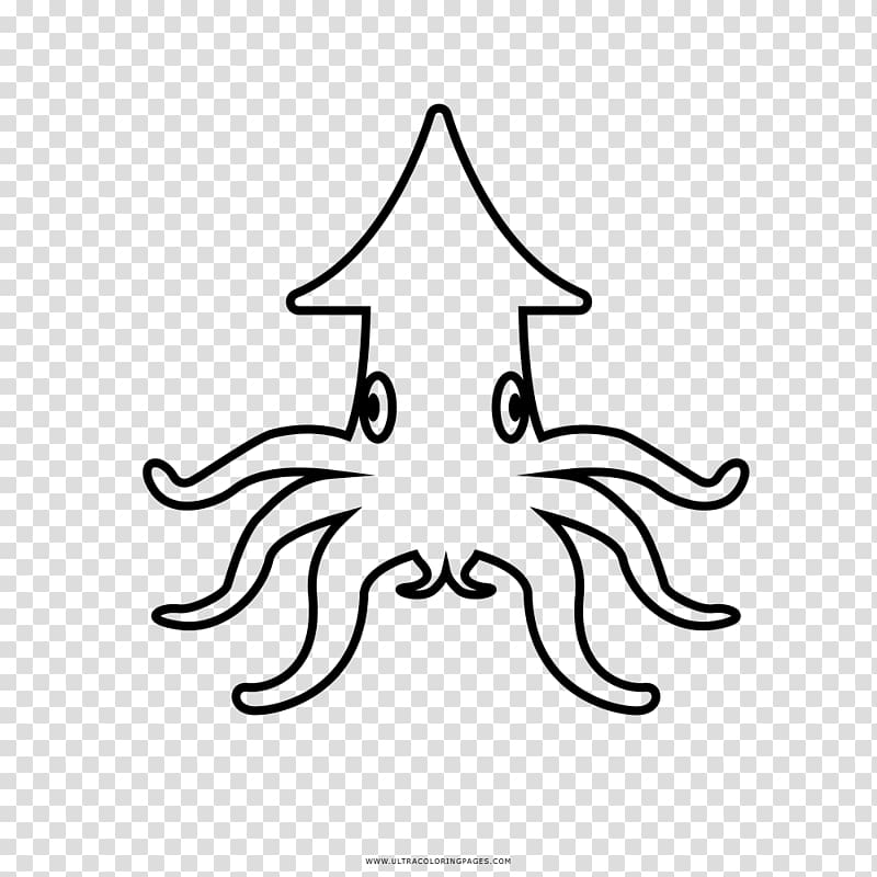 Squid Coloring book Drawing, giant squid transparent background PNG clipart