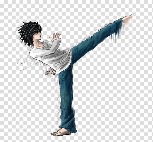 L Capoeira Kick Death Note Anime, Anime transparent background PNG clipart