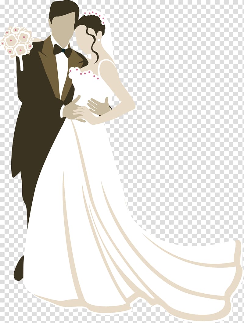 new wedding couple illustration , Wedding invitation Marriage Bridegroom, bride and groom transparent background PNG clipart