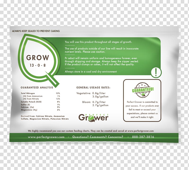 Perfect Grower Gardening Nutrient, Calcium Nitrate transparent background PNG clipart