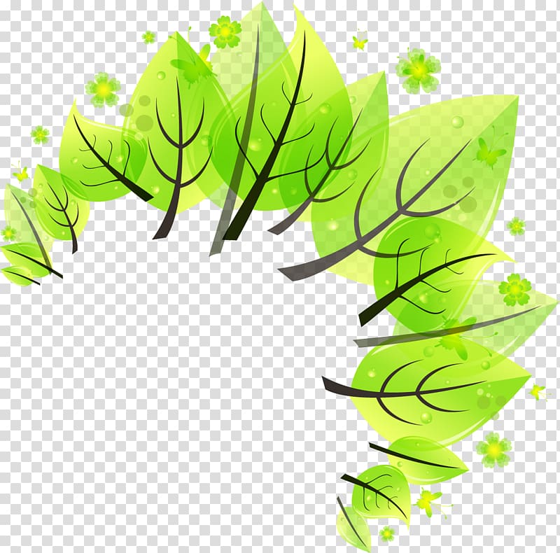 Leaf Illustration, Decorative ring abstract trees transparent background PNG clipart