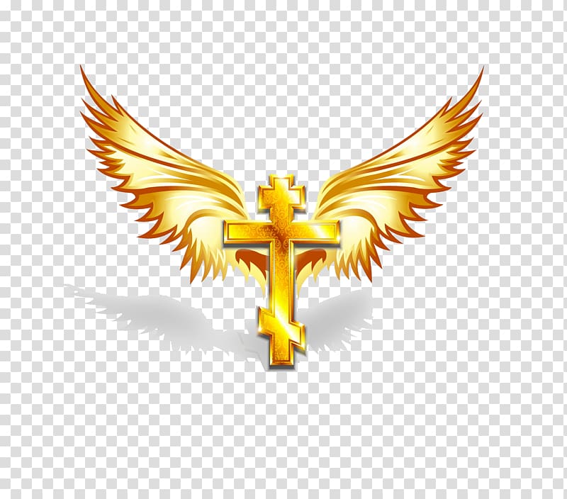 Cross 3D computer graphics, 3D Gold transparent background PNG clipart