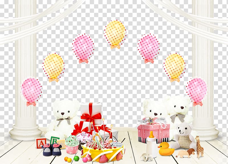 Teddy bear Toy Doll, Cartoon balloon with plush teddy bear transparent background PNG clipart