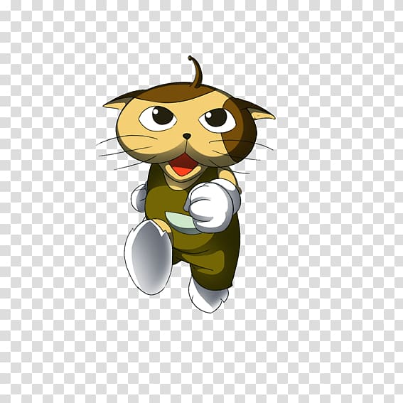 Felidae Cat Tiger Cartoon, Run big cat transparent background PNG clipart