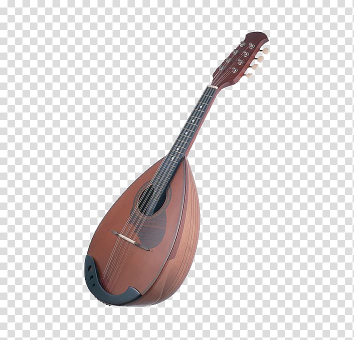 Musical instrument Guitar Mandolin, Brown Acoustic Guitar transparent background PNG clipart