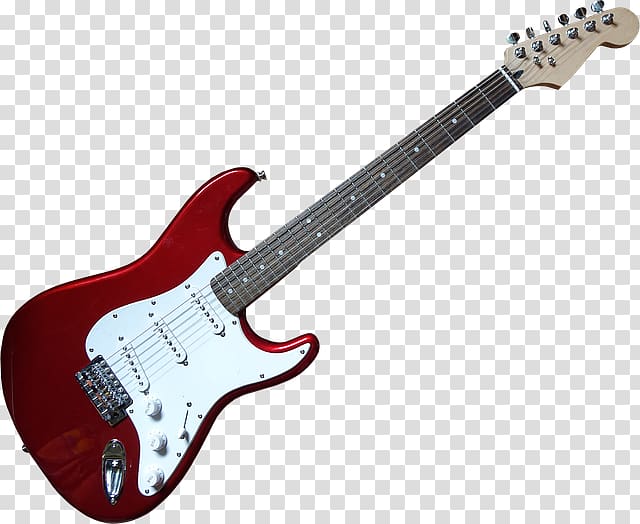 physical map red electric guitar transparent background PNG clipart