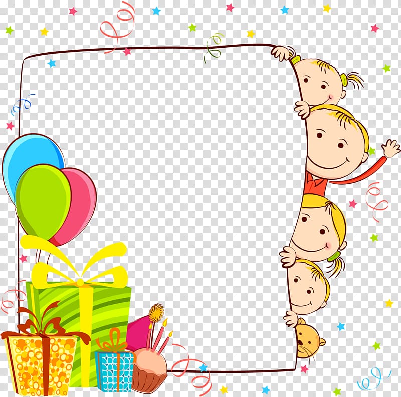 family template, Cartoon, Happy kids transparent background PNG clipart