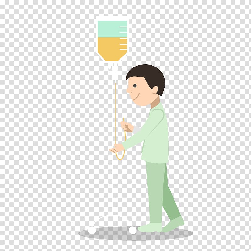 Cartoon Patient Physician Injection, Hanging bottle transparent background PNG clipart