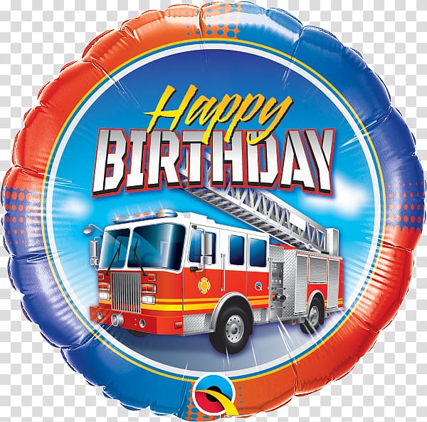 Mylar balloon Birthday Party Fire engine, Fire party transparent background PNG clipart