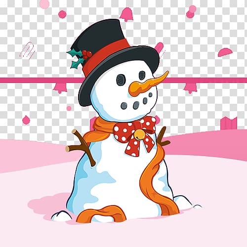 Snowman Winter , Pink Cute snowman winter transparent background PNG clipart