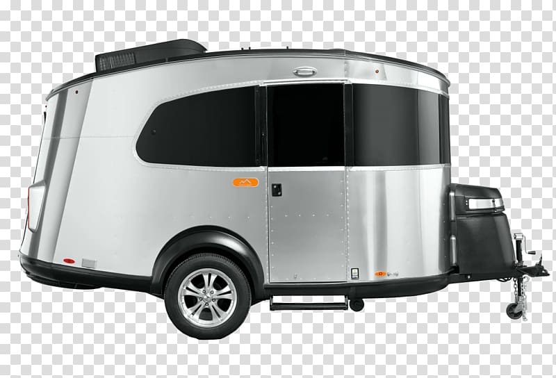 grey and black 5th wheel camper trailer, Basecamp Airstream transparent background PNG clipart