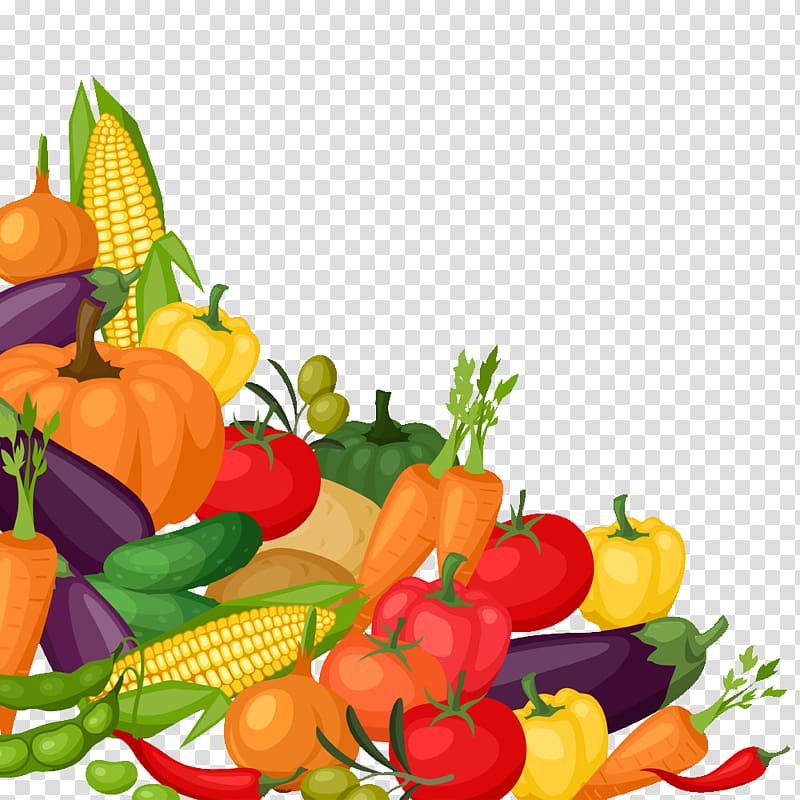 Organic food Vegetable Tomato Illustration, Cartoon variety of delicious vegetables transparent background PNG clipart