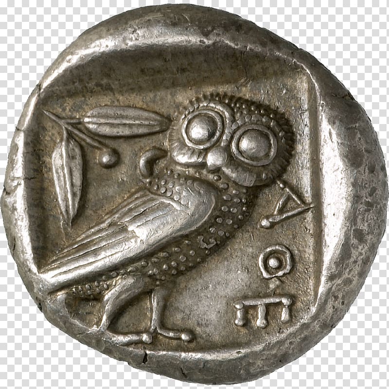 Ancient Greek coinage Tetradrachm Silver coin, Coin transparent background PNG clipart
