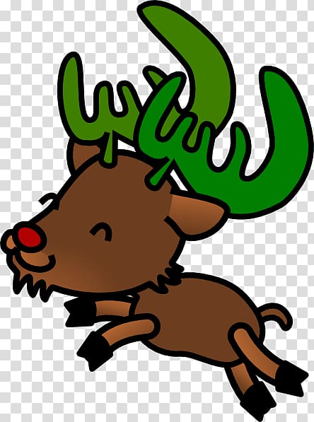 Rudolph Reindeer Santa Claus , dancing christmas deer transparent background PNG clipart