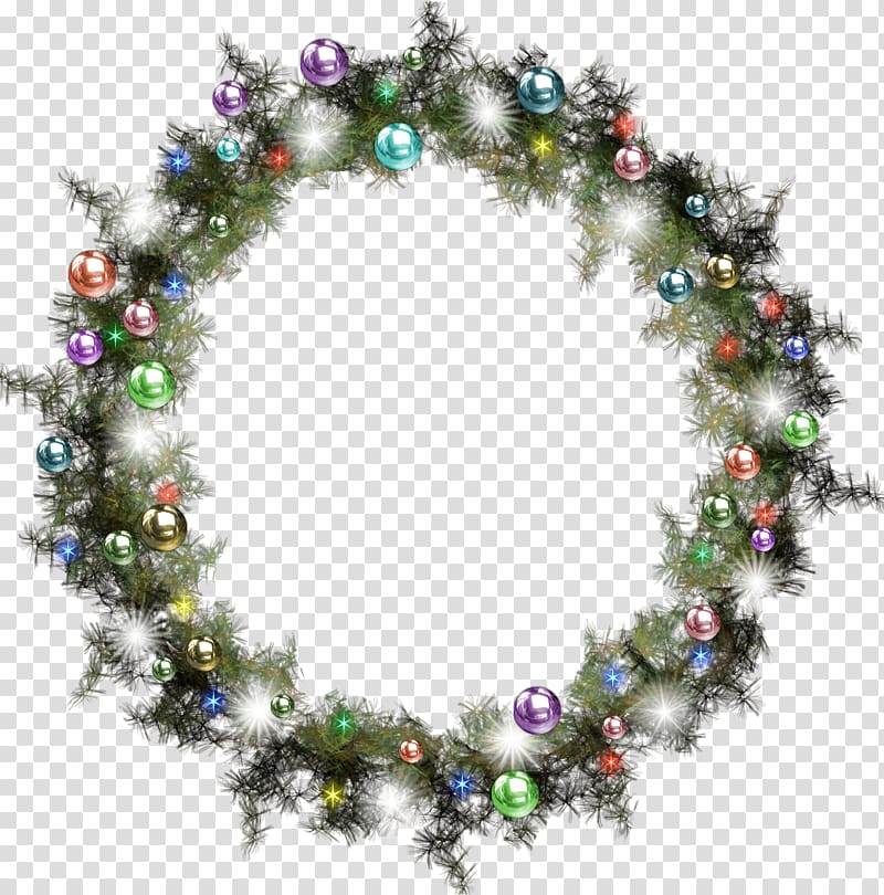 Wreath Christmas Garland Santa Claus New Year, garland transparent background PNG clipart