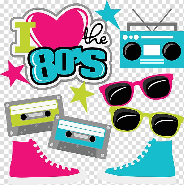 i love the 80's illustration, 1980s 1990s Scalable Graphics , 80s transparent background PNG clipart