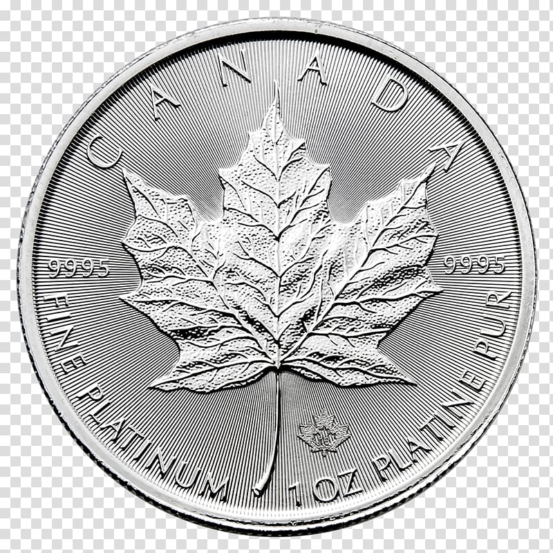 Canadian Platinum Maple Leaf Canadian Gold Maple Leaf Platinum coin Bullion coin, gold transparent background PNG clipart