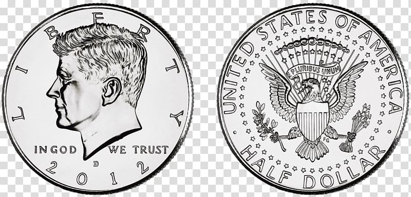 Kennedy half dollar Dollar coin United States Dollar, Coin transparent background PNG clipart
