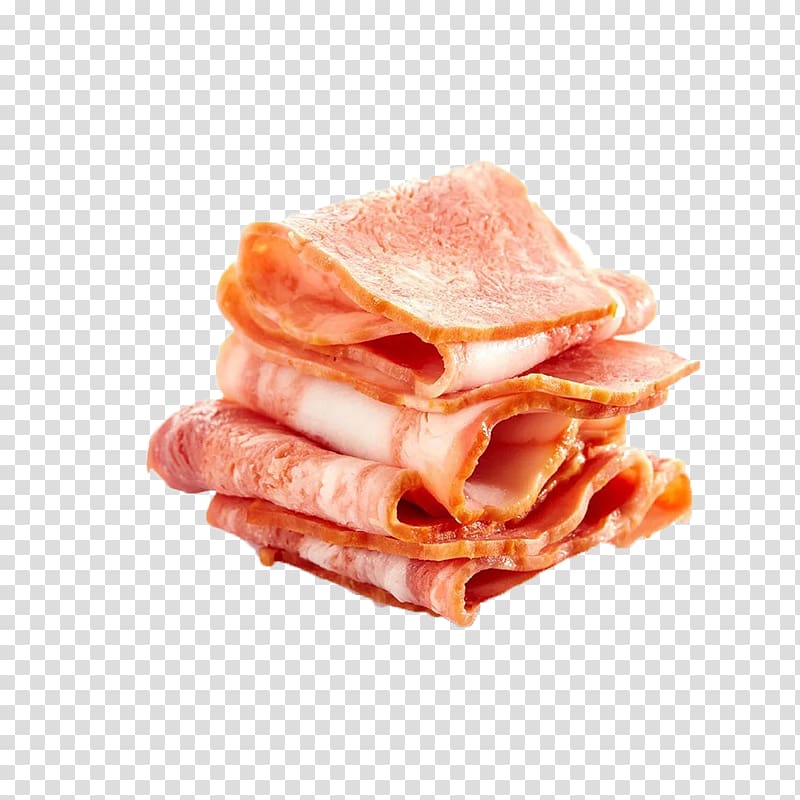 slice of bacon, Back bacon Ham Prosciutto Breakfast, Bacon slices transparent background PNG clipart